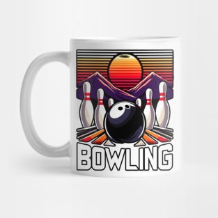 Retro Bowling and Bowling Pins Mug